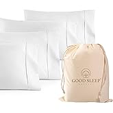 1000 TC White King Pillowcases Set of 4 100% Egyptian Cotton Pillow Cases with Long Staple Cotton & Sateen Weave, Silky Soft Hotel - Like Bed Pillow Covers for Comfy Sleeping, Snug Fit