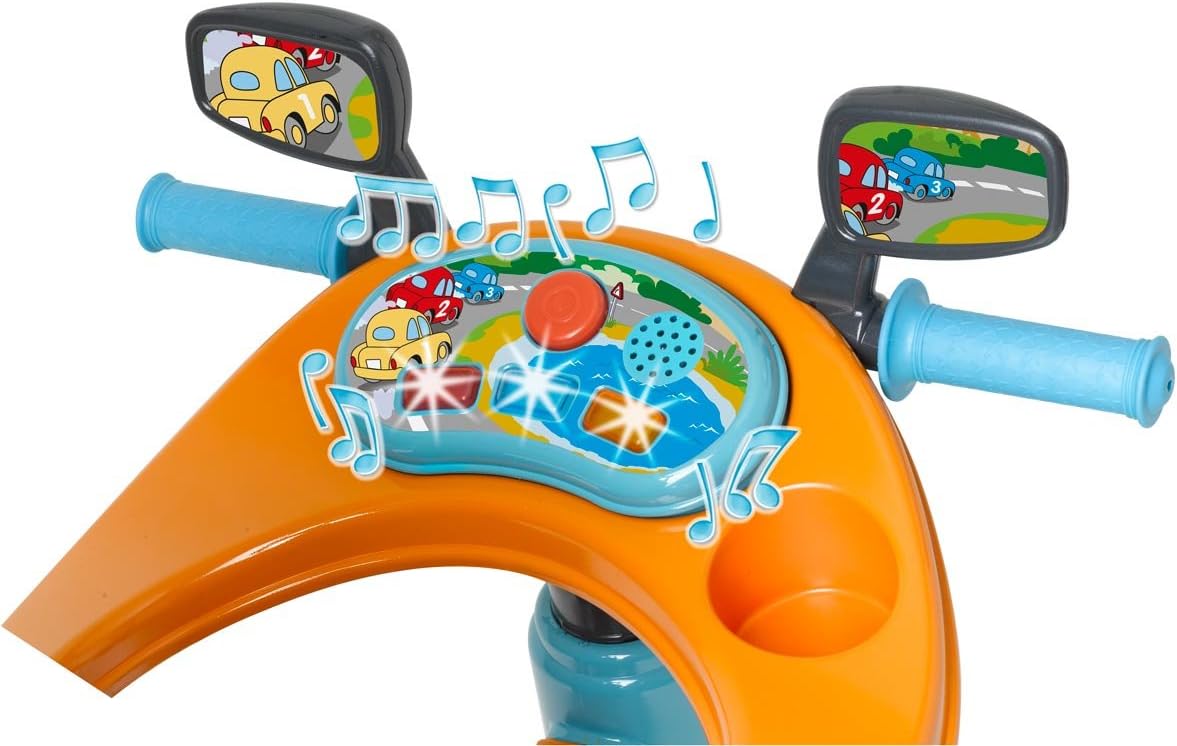 triciclo feber azul y naranja