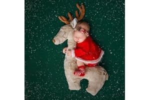 M&G HOUSE Christmas Newborn Photography Props Pillow Deer Christmas Decorations Baby Photoshoot Props Pillow Christmas Decorative Elk Pillows Photography Accessories Pillow Baby Photo Props Decor Pillow(White)