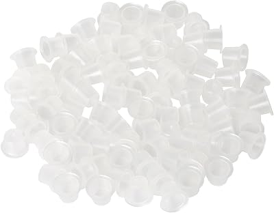 TRIXES 100x 9mm Tattoo Ink Caps Disposable Transparent Pigment Cups Studio