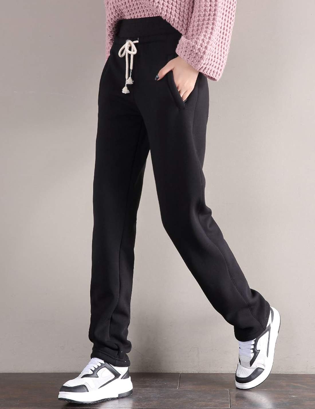 lined track pants womens