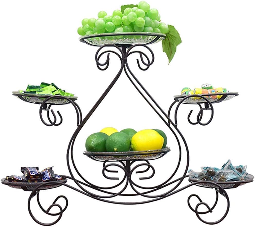 5 Tier Fruit Bowl,Countertop Metal Fruit Basket Rack, Display Stand for
