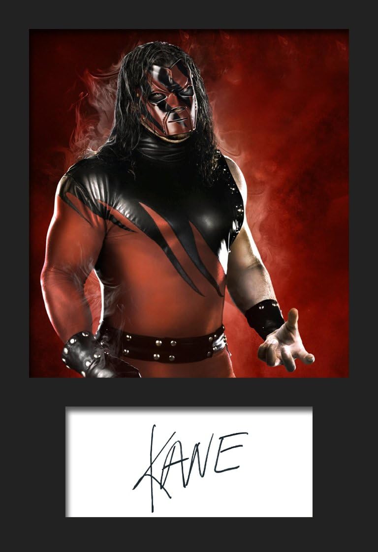 KANE WWE #3 | Signed Mounted Photo Reprint | A5 Size to Fit 6x8 Inch Frames | Machine Cut | Photo Display | Present Gift Collectible