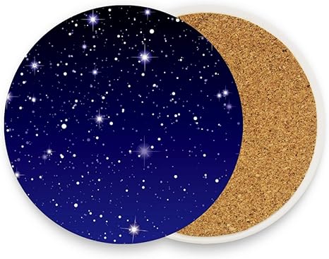 Amazon コースター エコ素材 防水 星空 おしゃれ 円形 ２枚セット 断熱パッド 優れた耐熱性 高耐久性 滑り止め 速乾 コップ敷き 飲茶 飲コーヒー キッチン オフィス 喫茶店 コースター オンライン通販