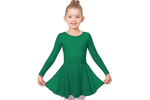 Stelle Ballet Leotards for Girls Long Sleeve Toddler Dance Leotard Outfits with Skirt Classic(Little/Big Kid)