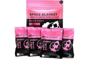 EVERLIT Survival Emergency Mylar Thermal Blankets -Space Blanket Survival kit Camping Blanket Perfect for First Aid, Outdoors, Hiking,Bug Out Bag,Marathons or First Aid (Bubblegum Pink)