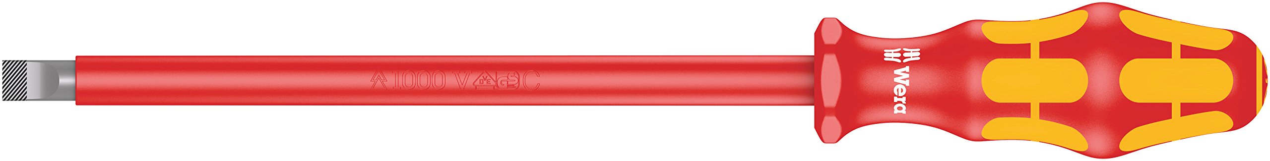 Wera Kraftform Plus Series 100 VDE 160 i Insulated Screwdriver for Slot Screws with Lasertip