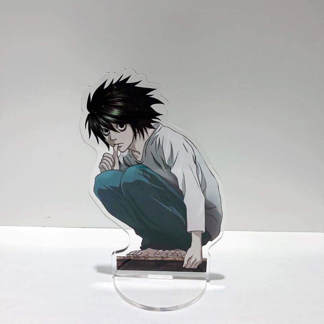 Amazon Com Allegro Huyer 2 Pc Anime Death Note Acrylic Stand Model Toys Two Sided L Lawliet Action Figure Pendant Toy Gift Home Kitchen