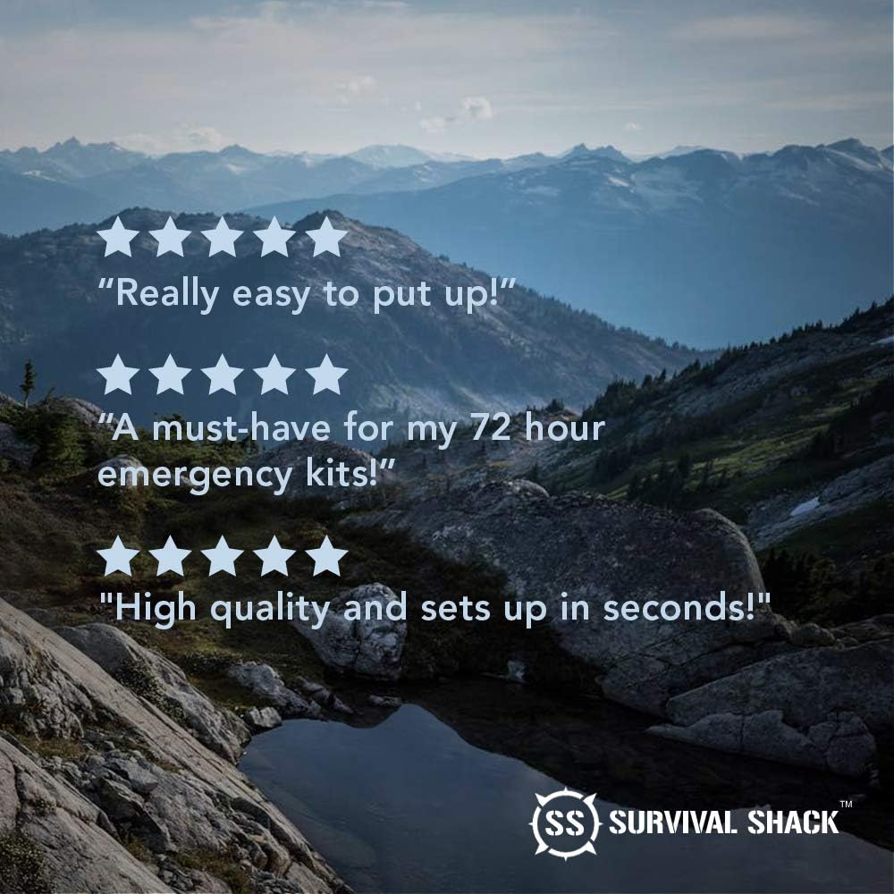 SharpSurvival Emergency Survival Shelter Tent | 2 Person Mylar Thermal Shelter | 8’ X 5’ All Weather Tube Tent | Reflective Material Conserves Heat | Lightweight | Waterproof | Best Survival Gear : Sports & Outdoors