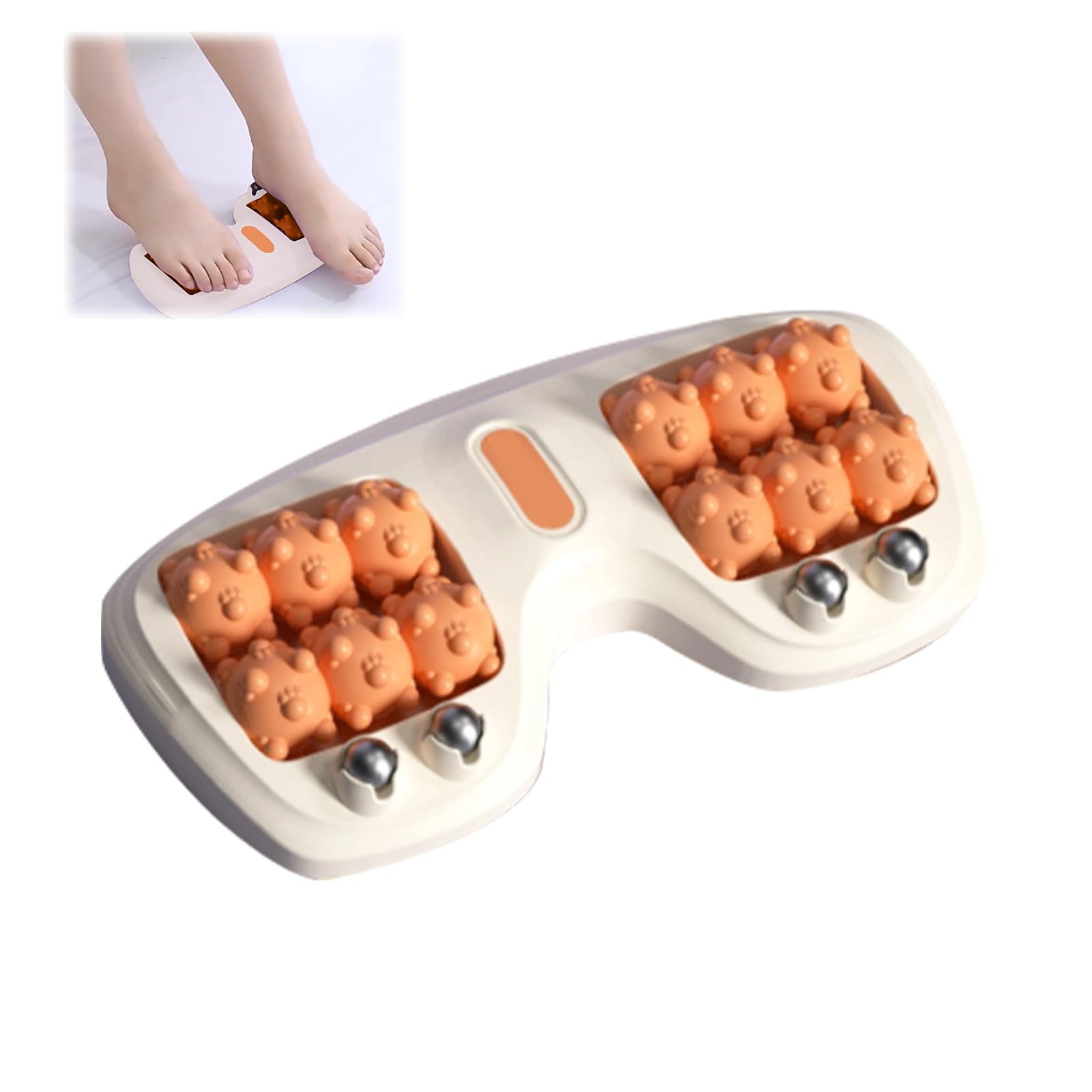 Photo 1 of Portable Double Foot Massage Roller,Plantar Fasciitis Relief, Dual Foot Acupressure Therapy for Stress Relief and Improved Circulation, Portable Reflexology Tool for Home and Office Use (Orange)