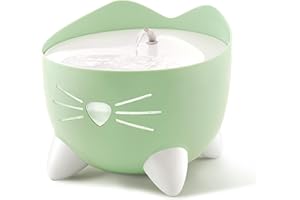 Catit PIXI Drinking Fountain – Cat Water Fountain with Triple Filter and Ergonomic Drinking Options, Green