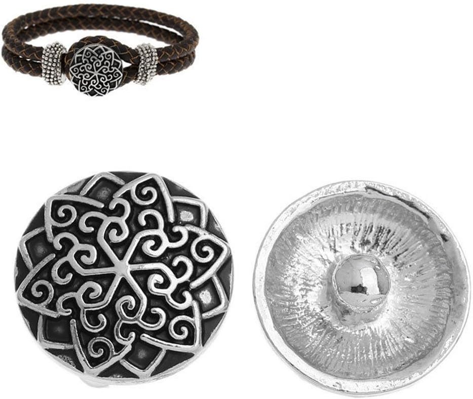 bang Snap Buttons Fit Snap Bracelets Flower, Metal Snap Buttons 15 Pcs.