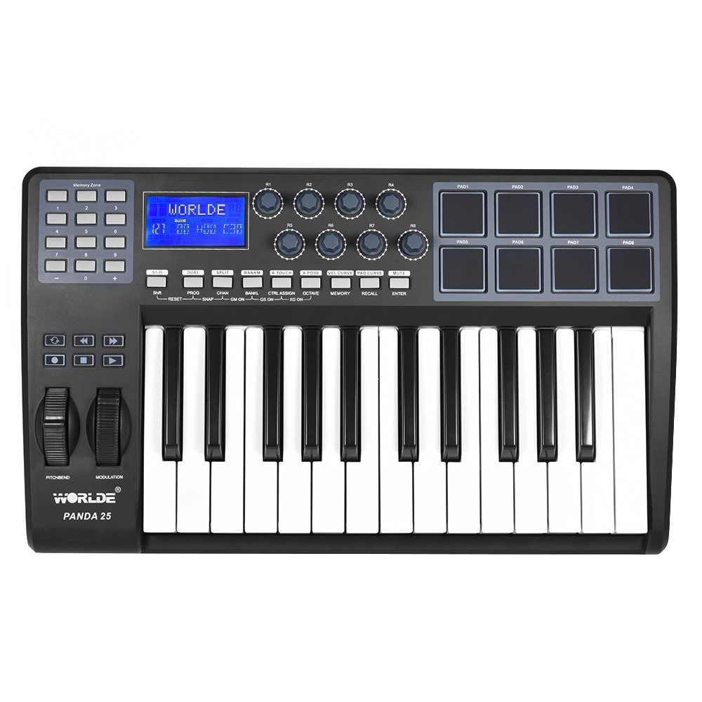 Buy ammoon PANDA25 25Key Ultraportable USB MIDI Keyboard 8 Drum Pads