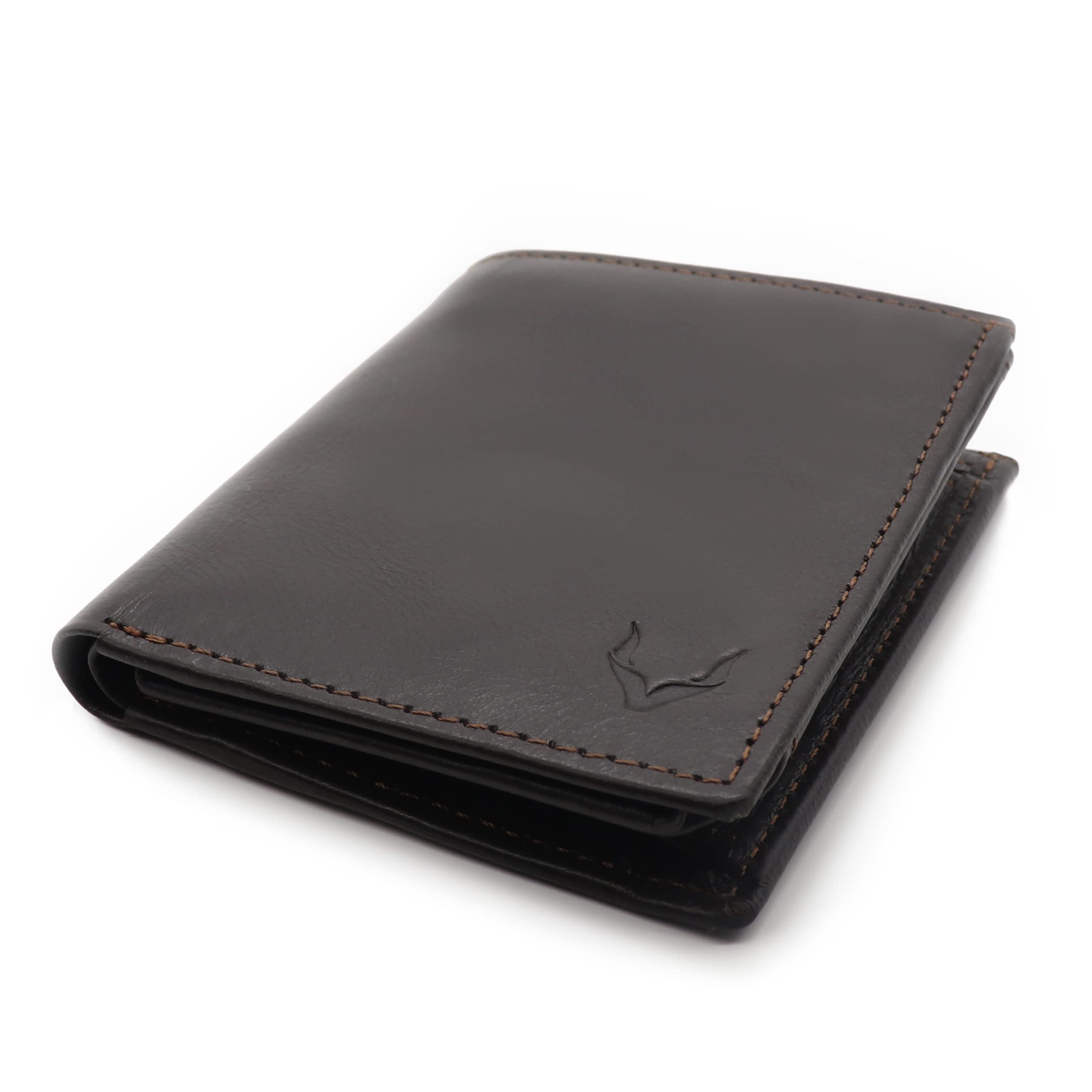 PELLE TORO Handmade Portrait Men's Wallet, Compact RFID Blocking Napa Leather Wallet with 2 Note Compartments, Coin Pocket, 13 Slots and ID Window, in Wooden Mens Gift Box