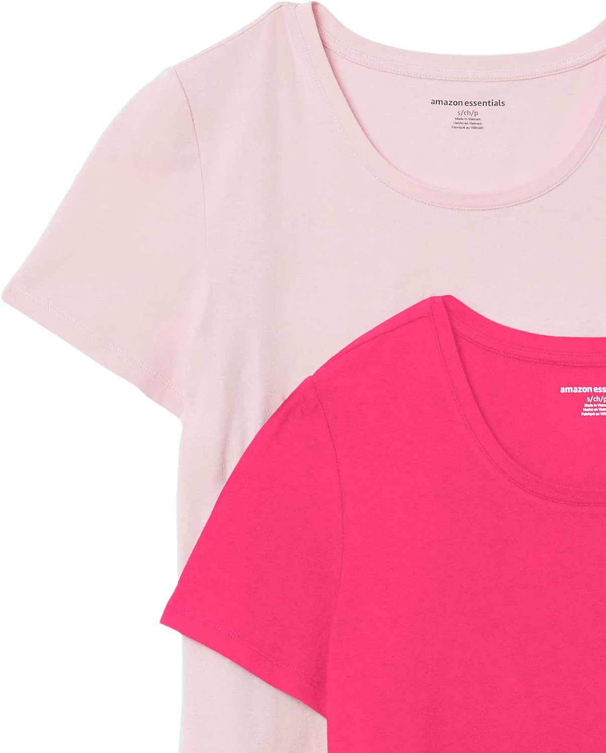  Essentials Women's 2-Pack Classic-Fit Short-Sleeve Crewneck T-Shirt: Clothing