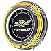 Chevrolet Chrome Double Ring Neon Clock, 14