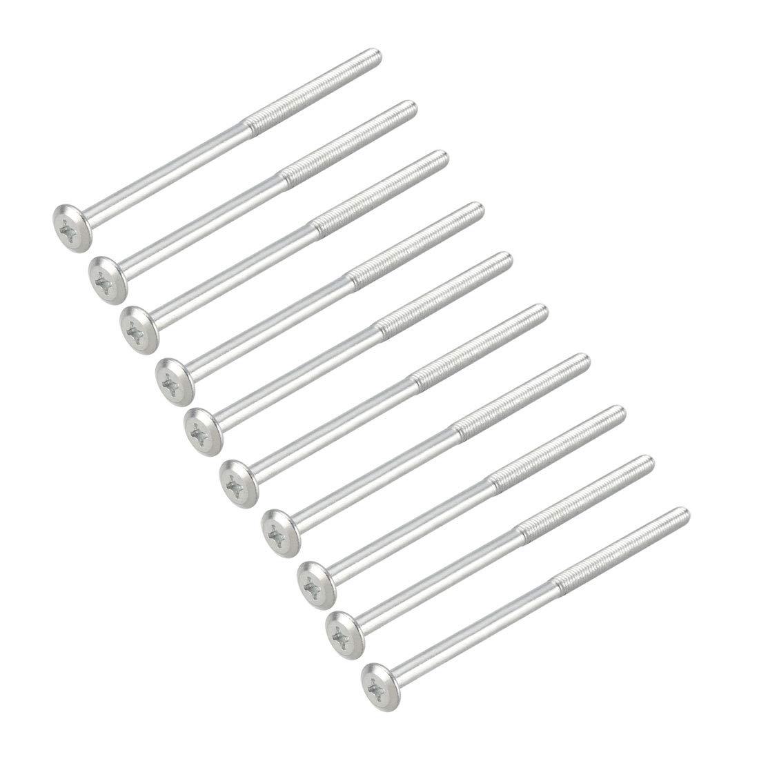 sourcing map M6x120mm Phillips Head Machine Screws Zinc Plated Cross Screw Leather Fasteners Bolts for Account Book Half Thread Carbon Steel 10Pcs