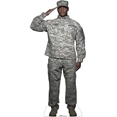 Cardboard People Digital Camo Soldier Cardboard Cutout | Made in USA, 76 x 36 inches, Single-sided print, Easel back included