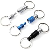 TAHULIK Quick Release Keychain, 3-Pack, Detachable, Split Rings | Minimalist Pull-Apart Key Ring for Car Keys, Purse &amp; Bag (3 Colors)