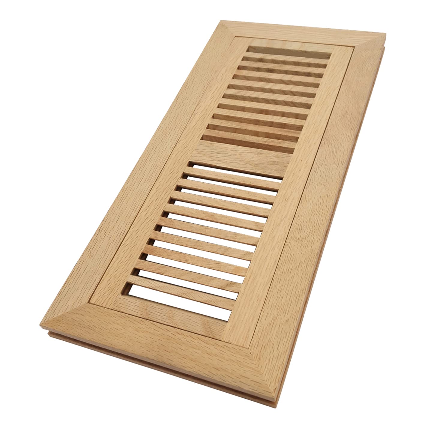 Photo 1 of Homewell White Oak Wood Floor Register Vent, Flush Mount with Frame, 4x12 Inch, Unfinished