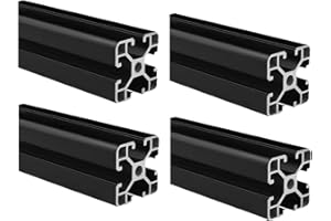 Kwweeoo 4040 Aluminum Extrusion T Slot 150mm Long Black 4 Pack, Extruded Aluminum Profile T-Slot 40 Series European Standard Anodized Linear Rail 40 x 40 5.91" 4Pcs