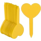 HARFINGTON 100pcs Plastic Plant Labels 3.26" x 1.97" Reusable Waterproof & Sun-Proof Garden Tags for Nursery Potted Herbs Flowers, Yellow