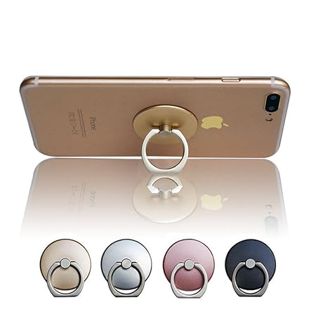 EROSPA® Ring-Fingerhalterung für Smartphone Handy Tablets - Haltegriff - Ringhalter gleichzeitig Tisch-Ständer - 360° drehbar
