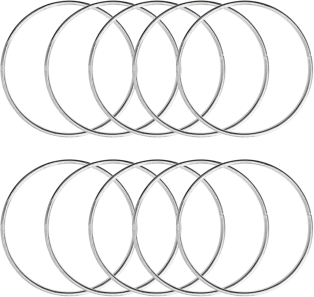 KALIONE 10 Pcs 2 Inch Metal Rings Craft Hoops for Macrame Dream Catchers Silver