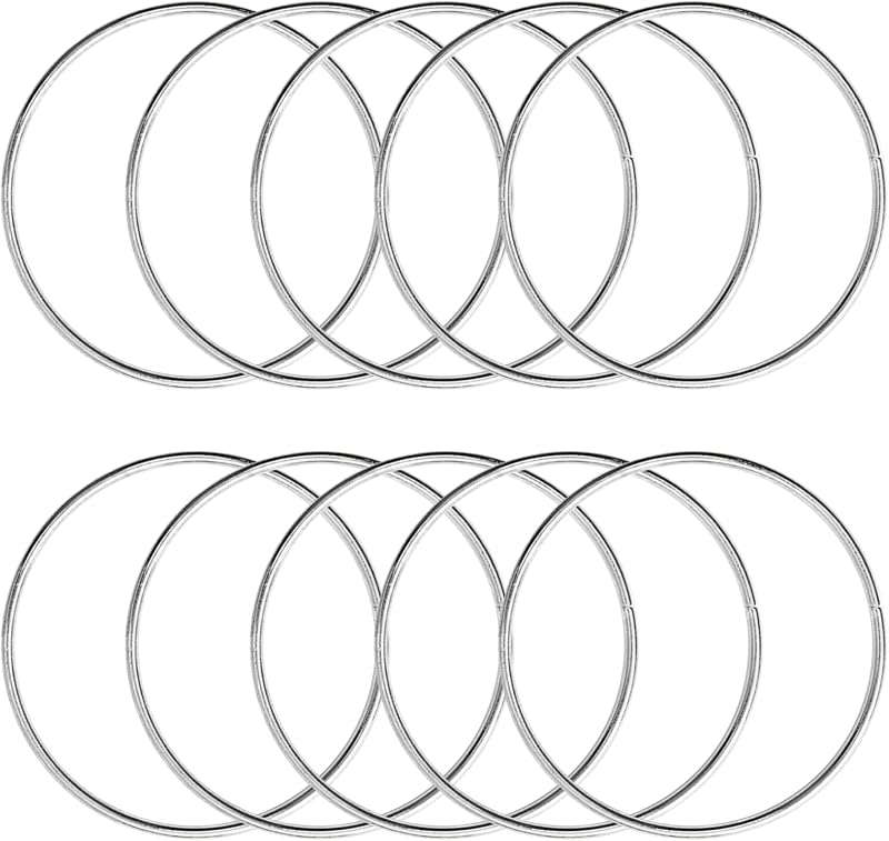 KALIONE 10 Pcs 2 Inch Metal Rings Craft Hoops for Macrame Dream Catchers Silver