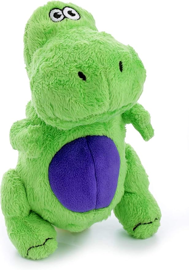 goDog Dinos TRex Tough Plush Dog Toy with Chew Guard Technology, Green