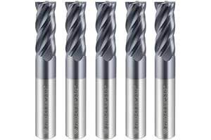 ZZBD-CT Carbide Square End Mills-4 Flute TiALSiN Coated,for Milling Alloy Steels, Hardened Steel, Metal etc.5 Pcs 3/8 inch