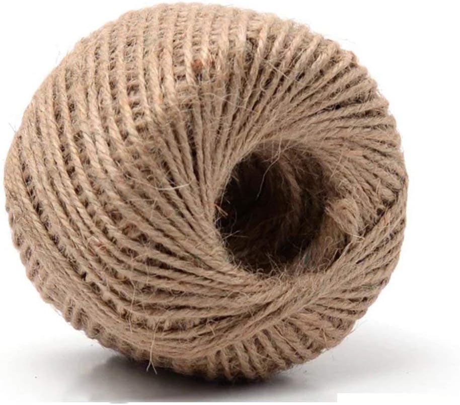 Twine Rope,100 Meters Long Natural Jute Rope 2mm Hemp Ropes String Ball for Floristry,Wedding Card,DIY Craft,Home,Packing Garden Applications
