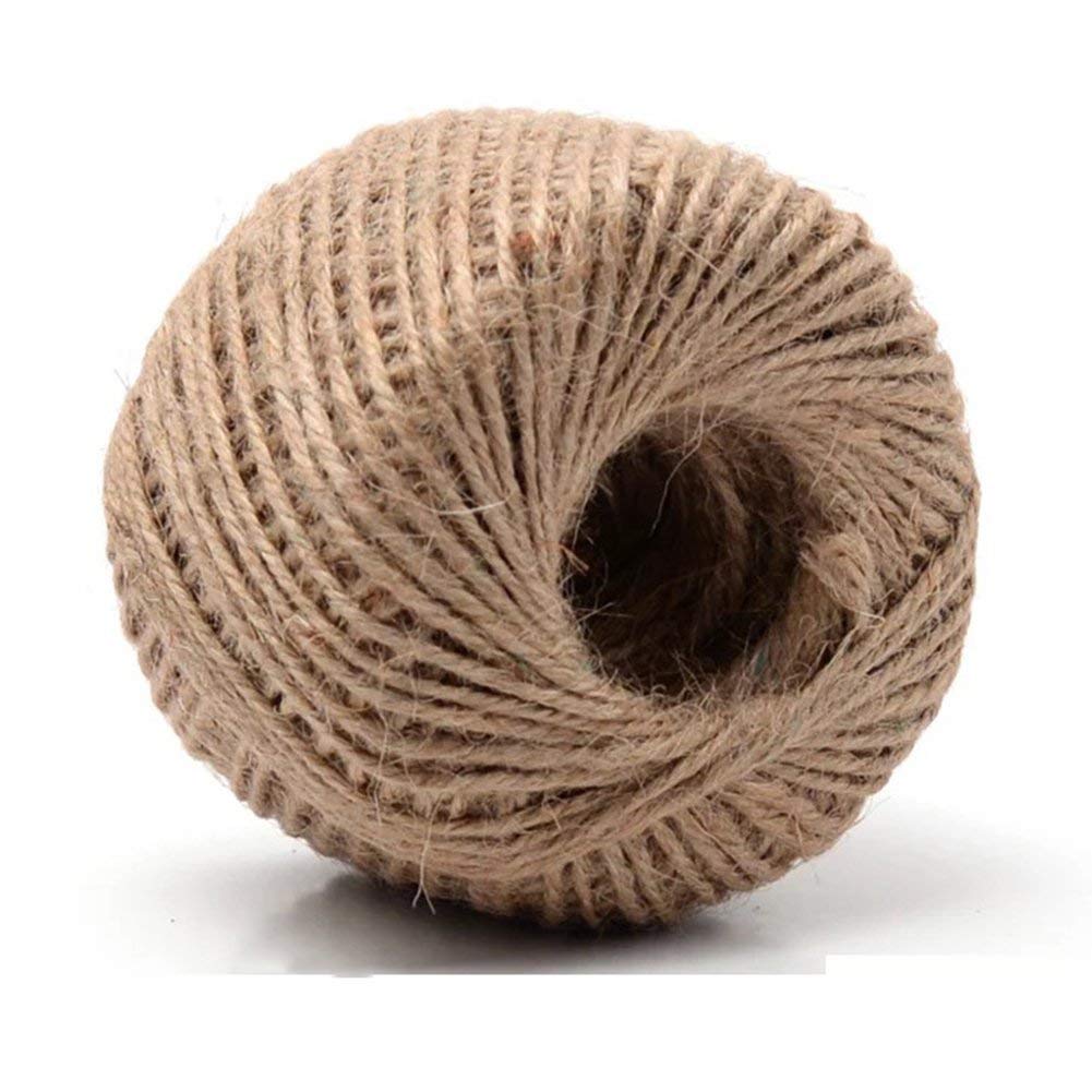 Twine Rope,100 Meters Long Natural Jute Rope 2mm Hemp Ropes String Ball for Floristry,Wedding Card,DIY Craft,Home,Packing Garden Applications