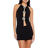 Forever 21 Womens Metallic Bow Halter Top