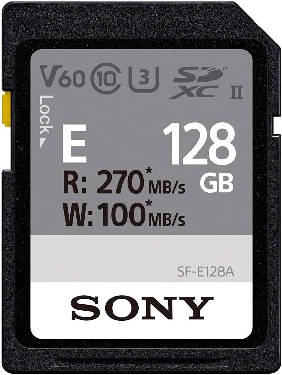 Sony 128GB E Series UHS-II SDXC Memory Card SF-E128T U3 V60 Read 270MB/s