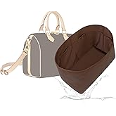19 NeatThin Lightweight Purse Insert, Waterproof Surface and Silky Satin Lining, Fit for LV Speedy 25 (Chocolat)
