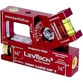 LEVTECH&reg; Xtreme Laser Dog 8&trade; Laser Level &ndash; 2.24 mW Red Laser, 1/8&rdquo; Accuracy at 100 ft, Billet Aluminum, Bullseye Vial, V-Groove Base