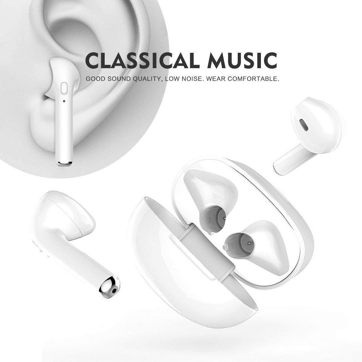 Telefonia white Auricolare Bluetooth Auricolare Wireless Auricolare  Sportivo Bluetooth V4.2 con Microfono e Mini Stazione di Ricarica  Compatibile con Android/iOS e Tutti i dispositivi Bluetooth  urban-earth.co.uk