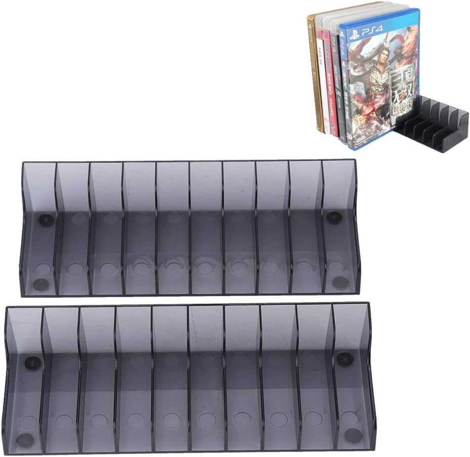 ASHATA For Game Storage Stand, 2Pcs Universal Large Capacity Games Storage Tower