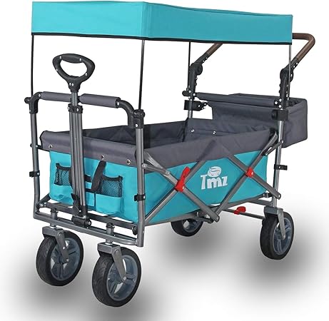 folding wagon with push handle