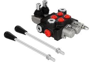 FAHKNS 2 Spool 21 GPM Hydraulic Flow Control Valve 3600 PSI G Ports Adjustable Relief Lever Handle Double Acting Parallel Center Tractor Loader W/Joystick Small Tractors/Tanks Loaders Log Splitters