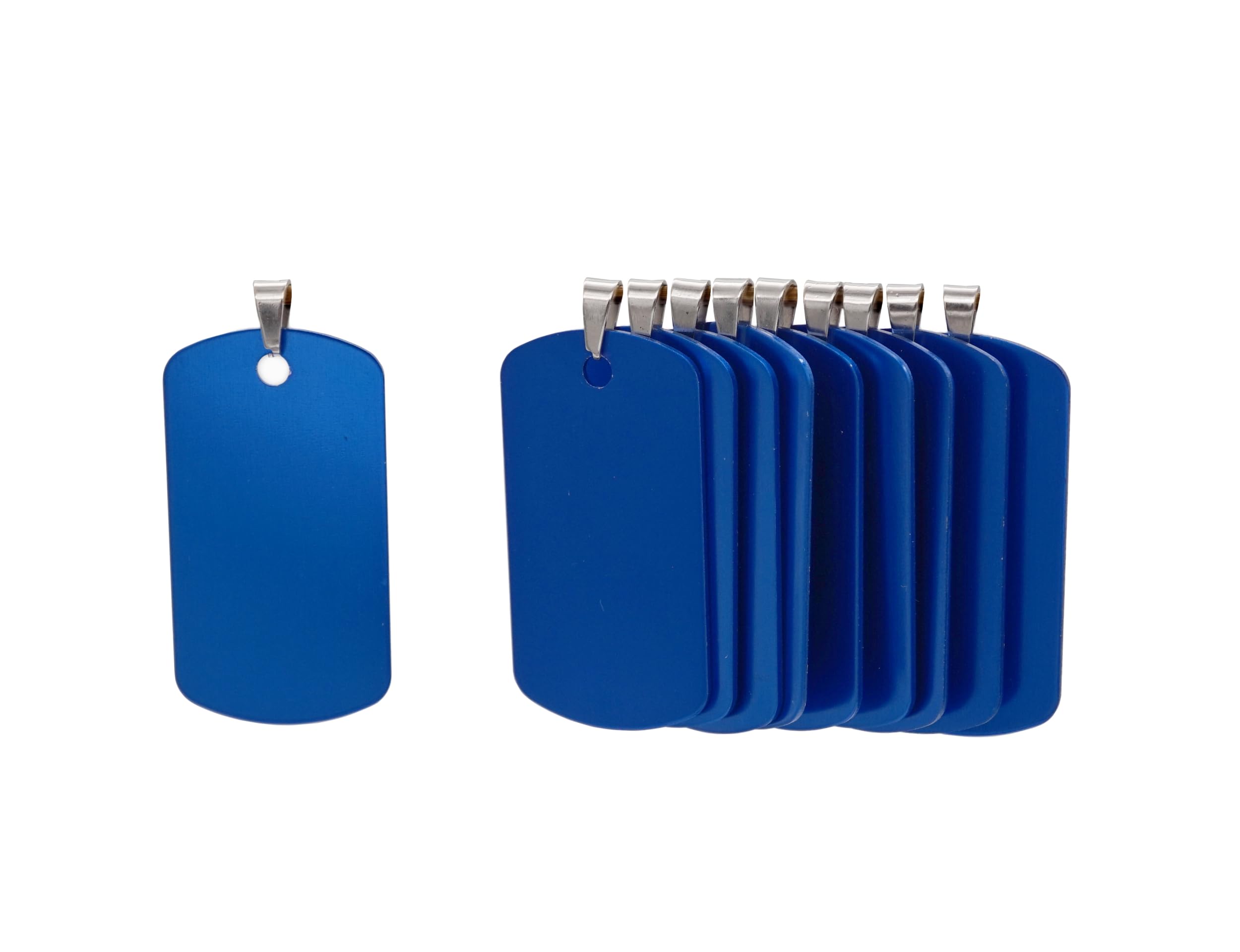 NanTun Rectangle Aluminum Blank Dog Tags, DIY Engraved Cat Dog ID Tags, Personalised Pet Identity Name Tags, Blank Dog tag DIY Carving, Size 46mm x 25mm, Blue 12 pcs