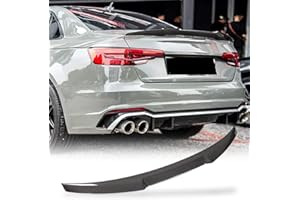 JC SPORTLINE Real Carbon Fiber Trunk Spoiler for Audi A4 S4 2017-2023 B9 Sedan Rear Trunk Lip Spoiler HighKick Rear Wing Spoiler Body Kits Factory Outlet (A Style)