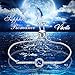 Vibrille Adjustable White Gold Plated Created Swarovski Bracelet Blue Sapphire Jewelry Bolo Bracelet for Women, 9 Inch