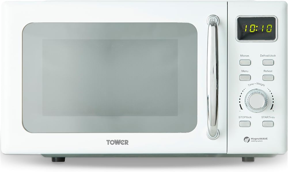 Tower 800W 20L Microwave with MagnaWave Technology White Chrome T24041WHT