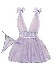 Lilosy Sexy Polka Dots Mesh Sheer Babydoll Chemise