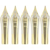 Gullor 5PCS Fountain Pen Nibs Fit Jinhao 159/450/750, Gold, Medium Nib