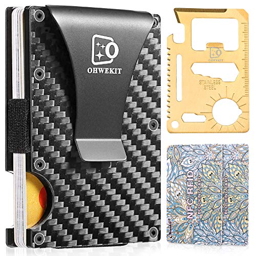 Carbon Fiber Slim Wallet | RFID Minimalist Wallet | Carbon Fiber Money Clip | Credit Card Holder Wallet for Men and Women | Fiber Wallets | Slim Wallet | Cash Money Clip | 2020 Version