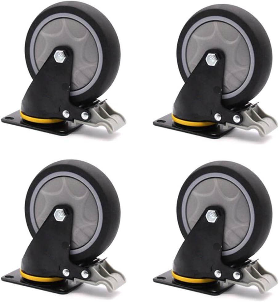 Zlovne 3/4/5 inches Swivel Castor Wheel,Trolley Furniture Caster,Heavy Duty Castors,The Capacity of Four Casters is 400kg(882 lbs),Suitable for Transportation of Heavy Equipment
