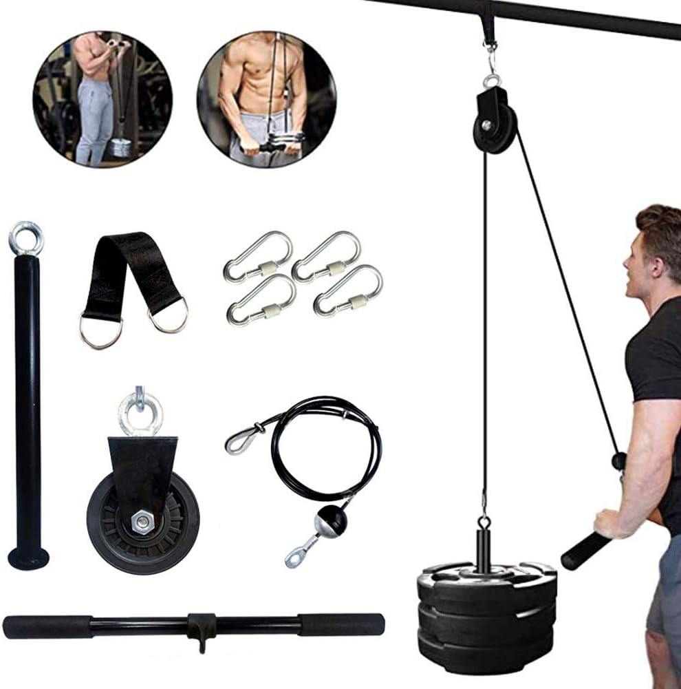 IHAYNER Fitness LAT Pulley System with Loading Pin DIY Home Gym Equipment Cable Crossover Attachment for Triceps Pull Down, Biceps Curl, Back, Forearm, Shoulder